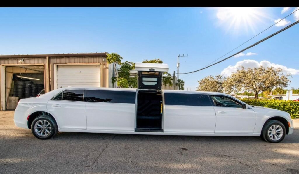 White Chrysler 300 Limousine